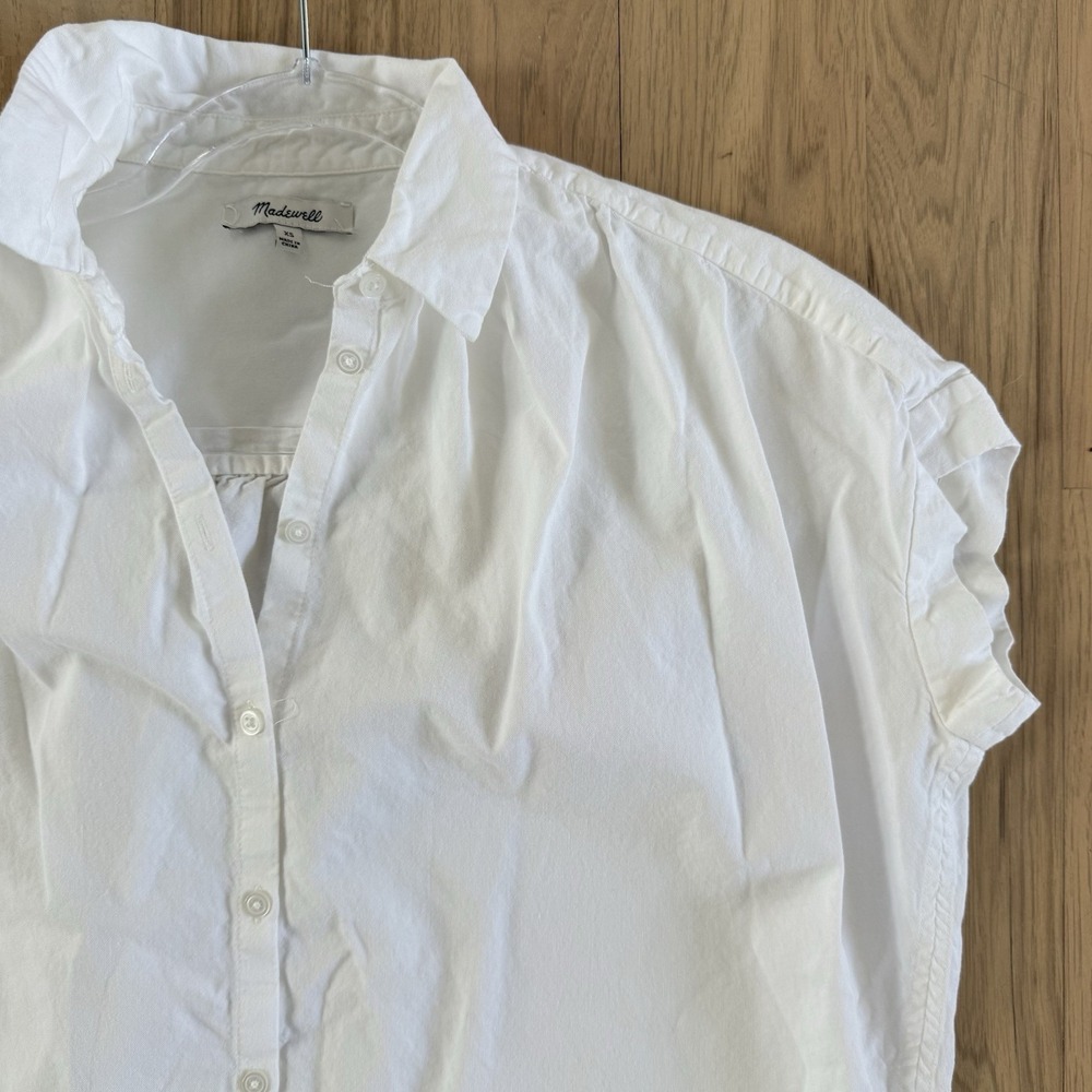 Madewell Central Shirt Blouse White Size XS Oversized Button $65 - Picture 5 of 12
